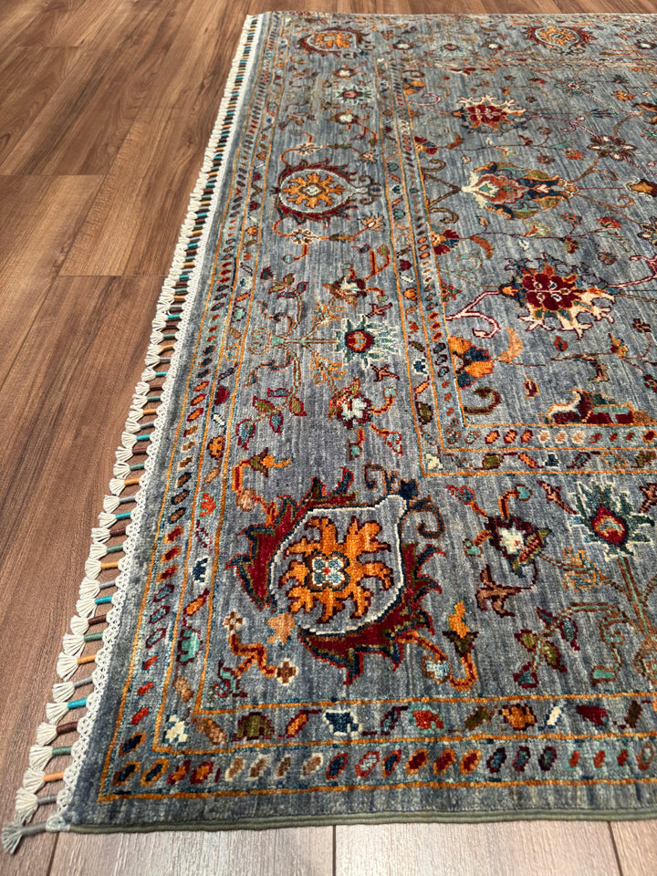 Sultani One Thousand and One Nights Original Handwoven Grey Root Dye Wool Rug 175x245 cm (4.29 square meters) - 5x8 ft 