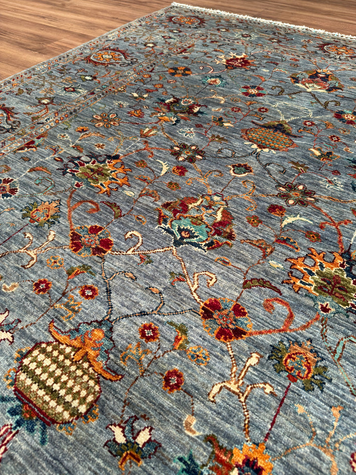 Sultani One Thousand and One Nights Original Handwoven Grey Root Dye Wool Rug 175x245 cm (4.29 square meters) - 5x8 ft 