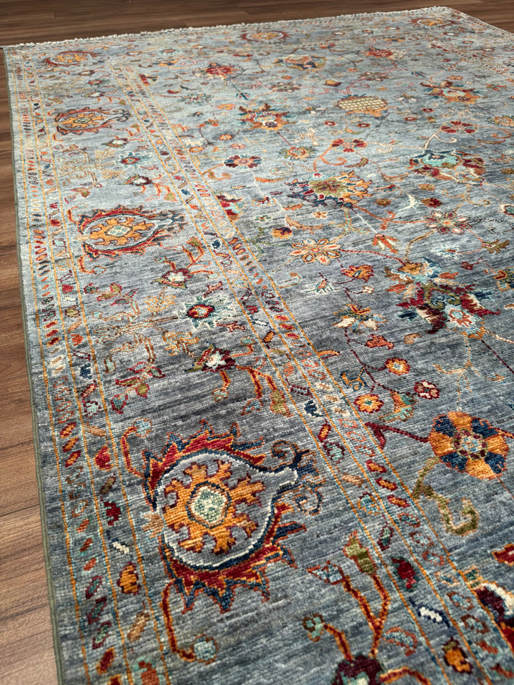 Sultani One Thousand and One Nights Original Handwoven Grey Root Dye Wool Rug 175x245 cm (4.29 square meters) - 5x8 ft 