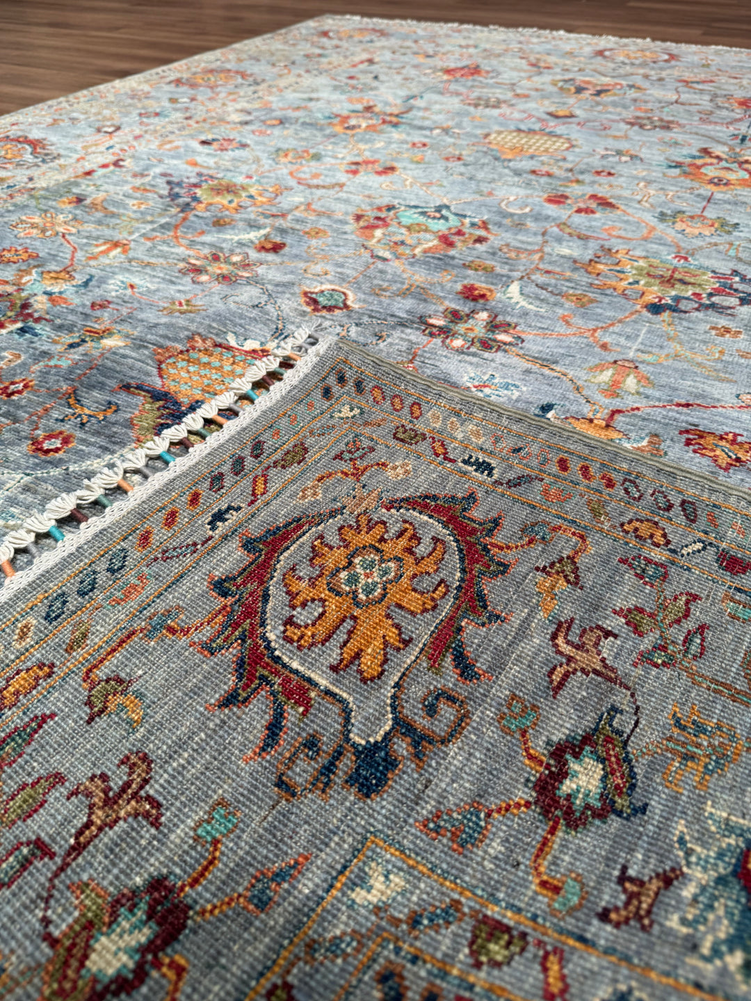 Sultani One Thousand and One Nights Original Handwoven Grey Root Dye Wool Rug 175x245 cm (4.29 square meters) - 5x8 ft 