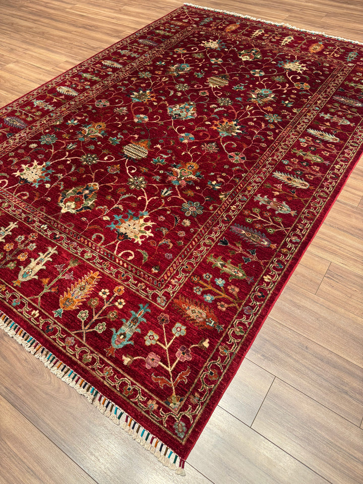 Sultani One Thousand and One Nights Original Handwoven Red Root Dye Wool Rug 215x312 cm (6.71 square meters) - 8x10 ft 
