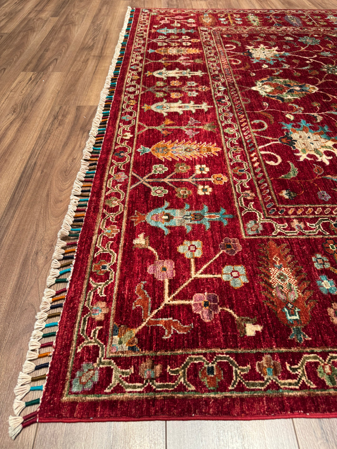Sultani One Thousand and One Nights Original Handwoven Red Root Dye Wool Rug 215x312 cm (6.71 square meters) - 8x10 ft 
