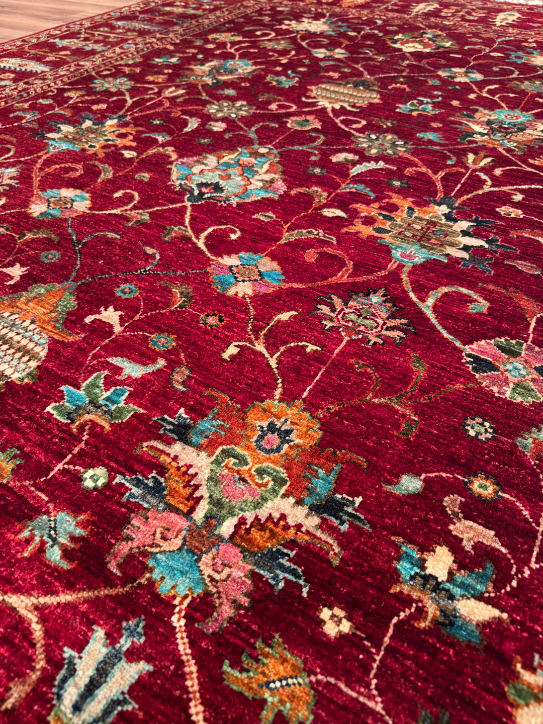 Sultani One Thousand and One Nights Original Handwoven Red Root Dye Wool Rug 215x312 cm (6.71 square meters) - 8x10 ft 