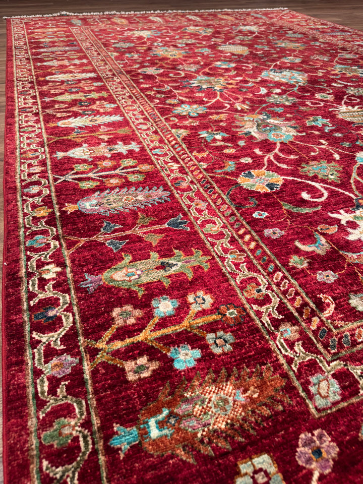 Sultani One Thousand and One Nights Original Handwoven Red Root Dye Wool Rug 215x312 cm (6.71 square meters) - 8x10 ft 