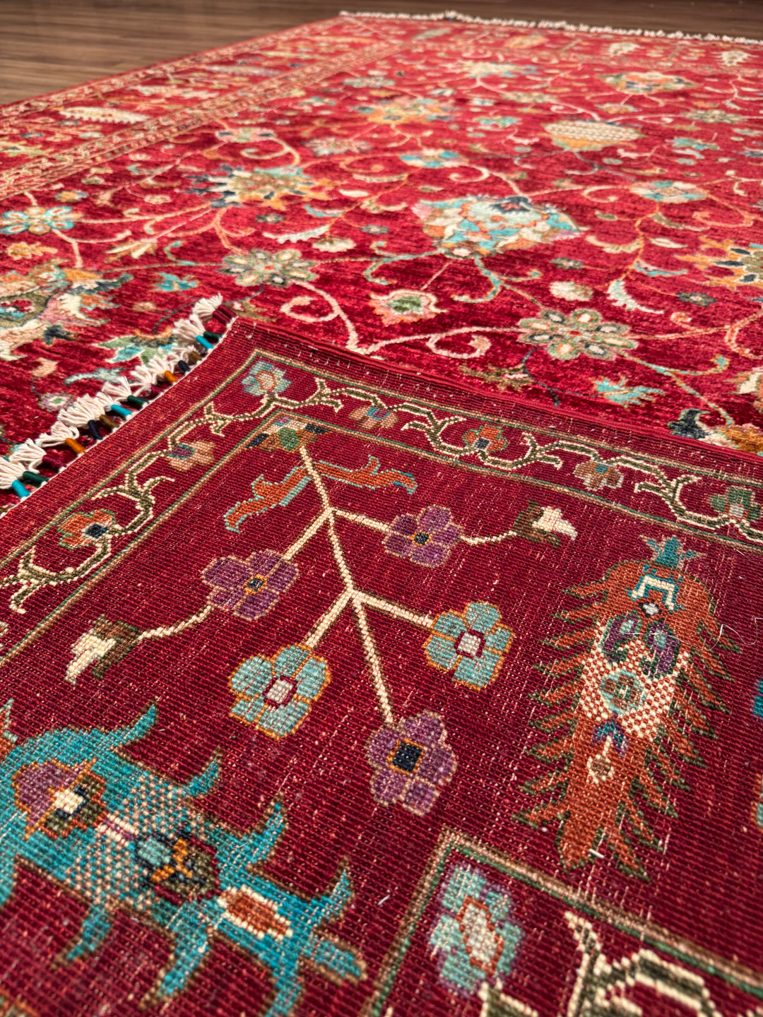 Sultani One Thousand and One Nights Original Handwoven Red Root Dye Wool Rug 215x312 cm (6.71 square meters) - 8x10 ft 