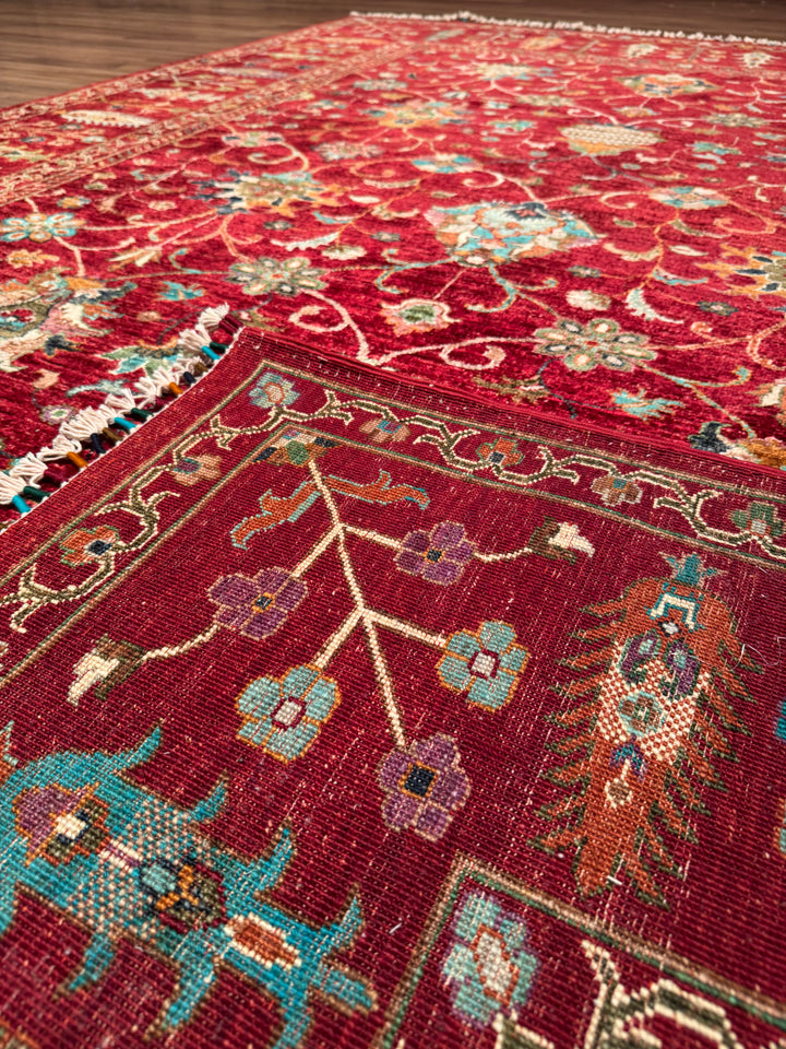 Sultani One Thousand and One Nights Original Handwoven Red Root Dye Wool Rug 215x312 cm (6.71 square meters) - 8x10 ft 