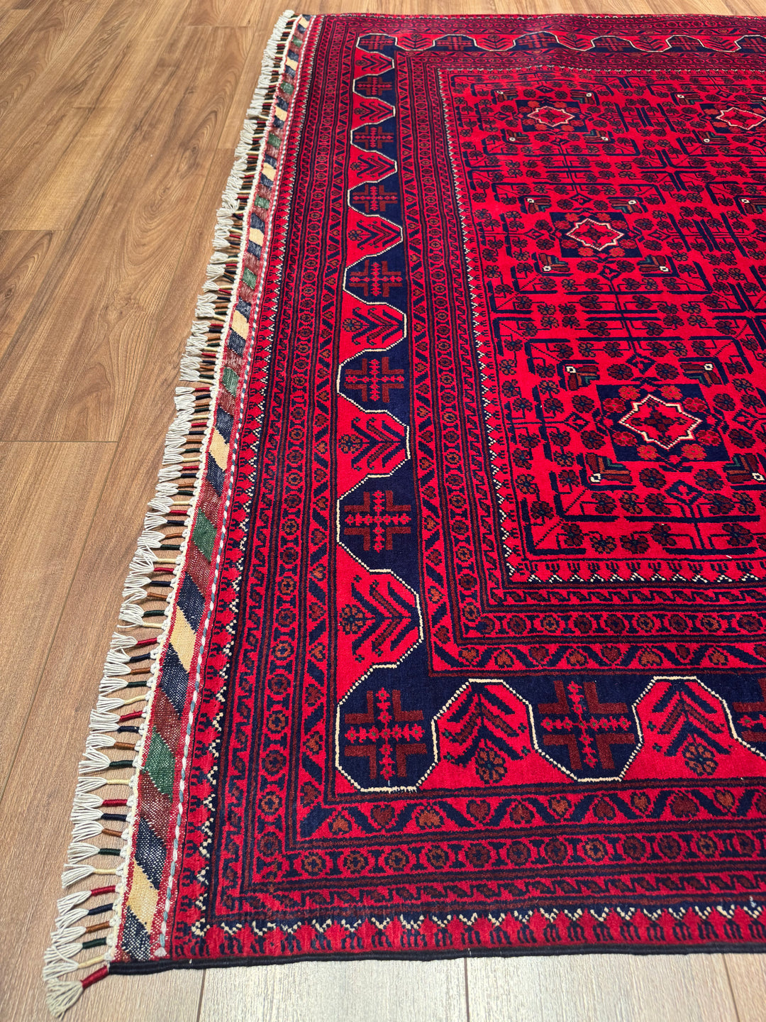Afghan Rug Hamyap Original Handwoven Root Dyed Wool 193x288 cm 5.56 Square Meters - 6x9 ft