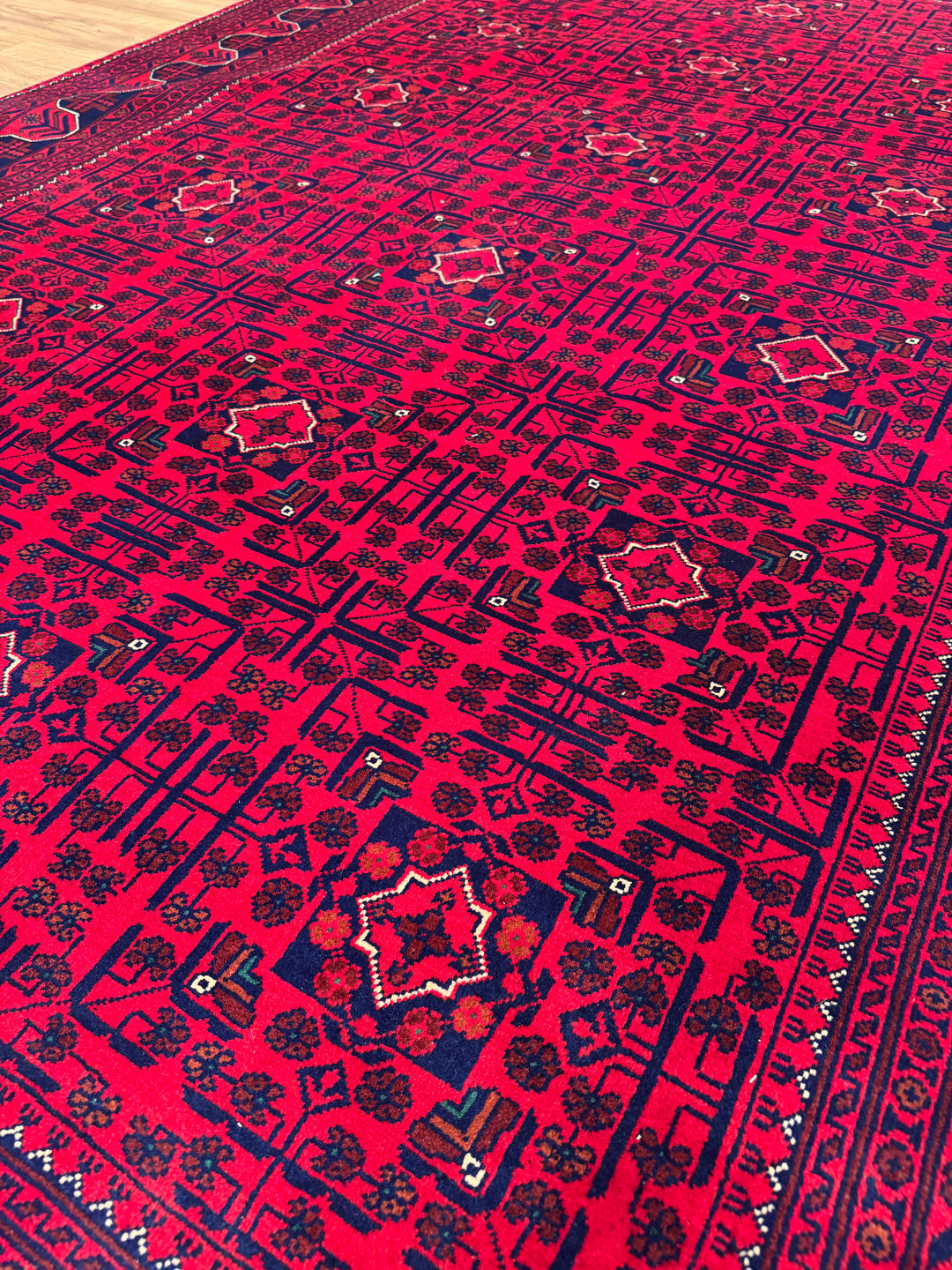 Afghan Rug Hamyap Original Handwoven Root Dyed Wool 193x288 cm 5.56 Square Meters - 6x9 ft