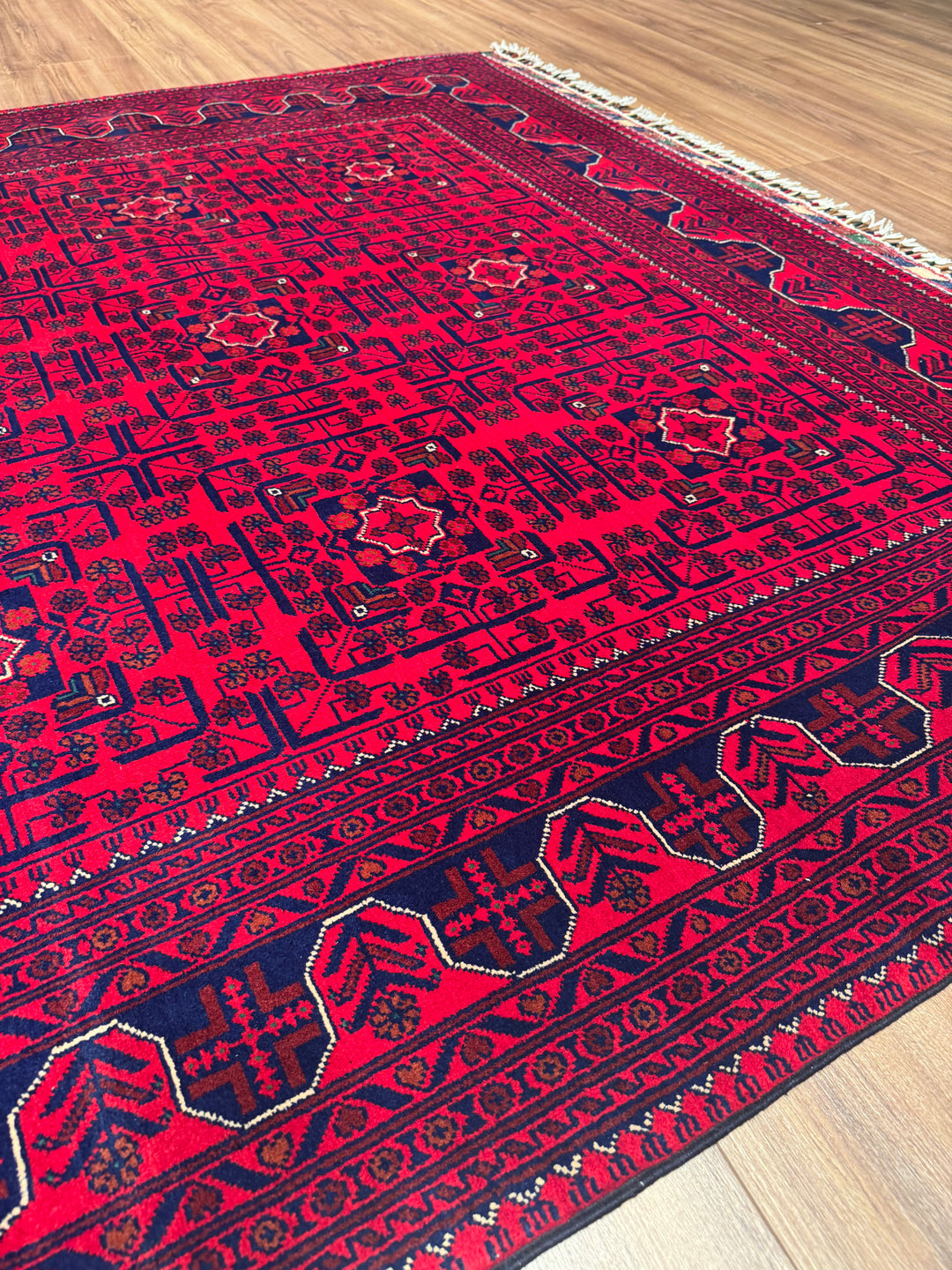 Afghan Rug Hamyap Original Handwoven Root Dyed Wool 193x288 cm 5.56 Square Meters - 6x9 ft