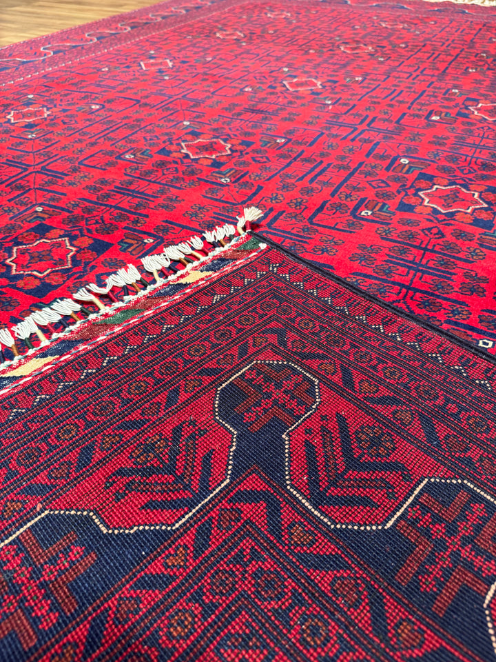 Afghan Rug Hamyap Original Handwoven Root Dyed Wool 193x288 cm 5.56 Square Meters - 6x9 ft