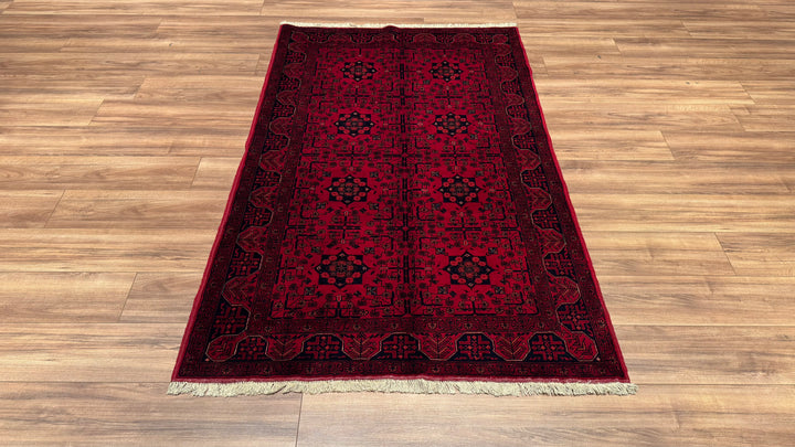 Afgan Halısı Khall Orjinal El Dokuması Kök Boya Yün 125x198 2.48 Metrekare - 4x6 ft