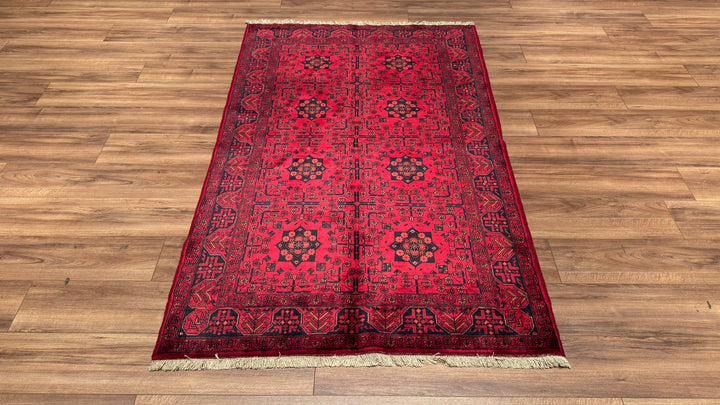 Afgan Halısı Khall Orjinal El Dokuması Kök Boya Yün 125x198 2.48 Metrekare - 4x6 ft