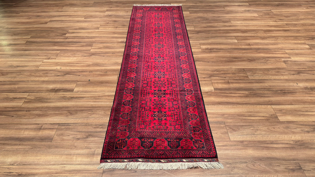 Afghan Carpet Runner Bilcik Original Hand Woven Vegetable Dyed Wool 0.83x299 2.43 Square Meters - 3x10 ft