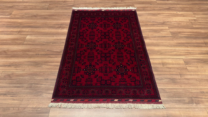 Afghan Carpet Bilcik Original Hand Woven Vegetable Dyed Wool 0.98x145 1.42 Square Meters - 3x4 ft