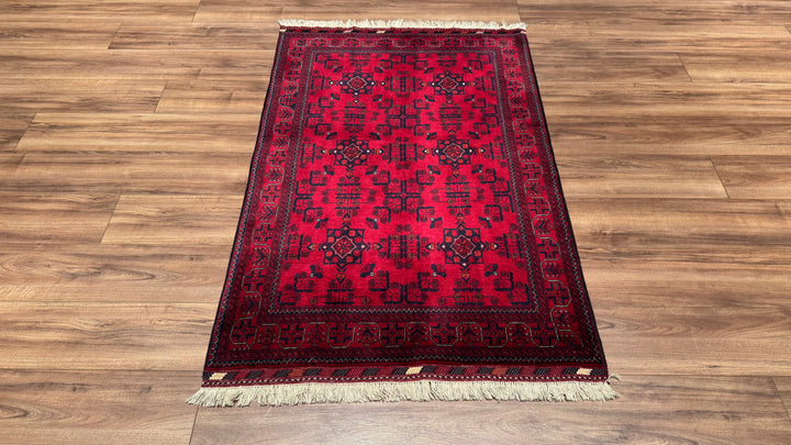 Afghan Carpet Bilcik Original Hand Woven Vegetable Dyed Wool 0.98x145 1.42 Square Meters - 3x4 ft