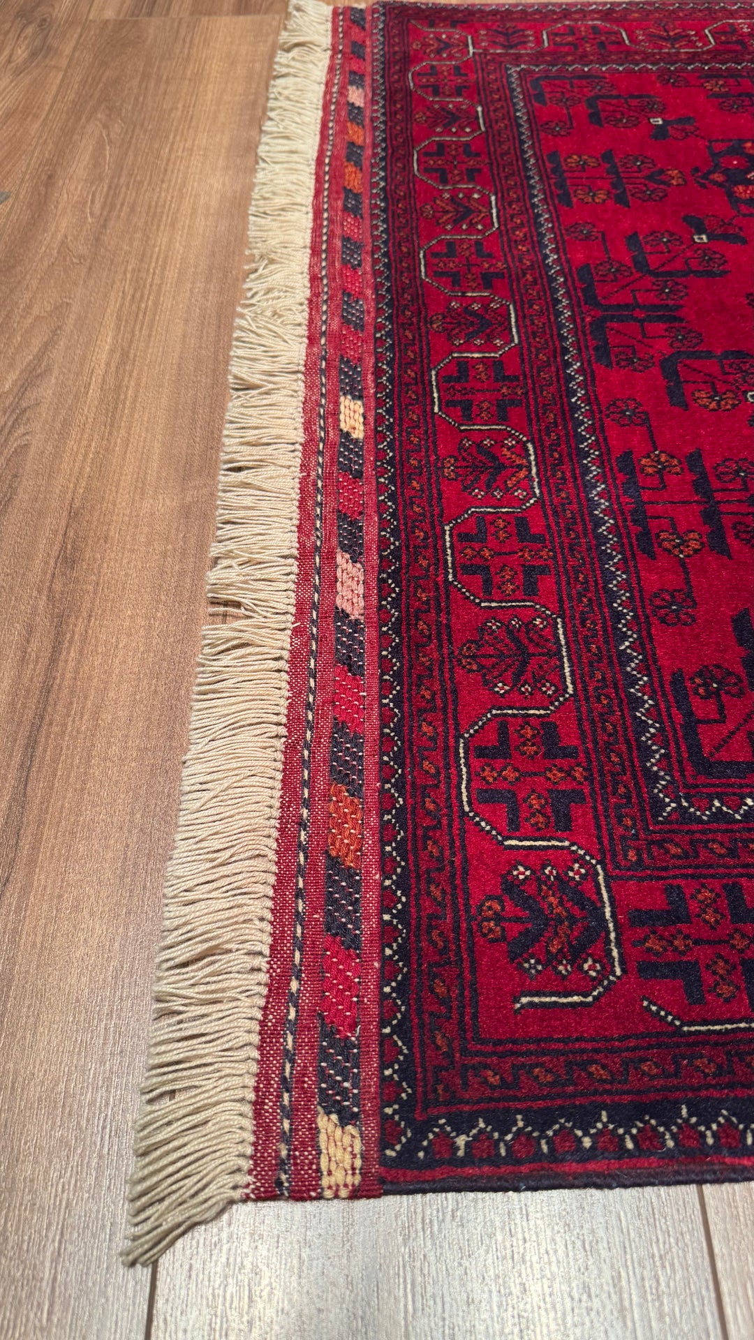 Afghan Carpet Bilcik Original Hand Woven Vegetable Dyed Wool 0.98x145 1.42 Square Meters - 3x4 ft