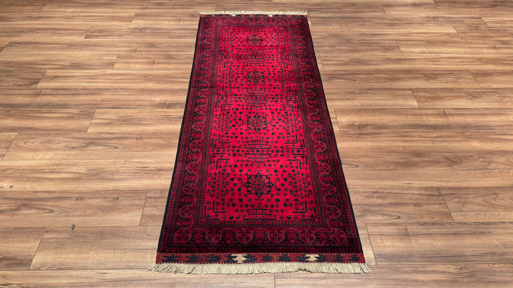 Afghan Carpet Runner Bilcik Original Hand Woven Vegetable Dyed Wool 0.82x202 1.66 Square Meters - 3x6 ft