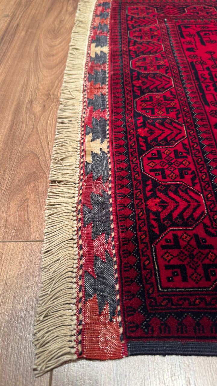 Afghan Carpet Runner Bilcik Original Hand Woven Vegetable Dyed Wool 0.82x202 1.66 Square Meters - 3x6 ft