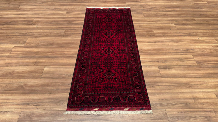 Afghan Carpet Runner Bilcik Original Hand Woven Vegetable Dyed Wool 0.79x200 1.58 Square Meters - 2x6 ft