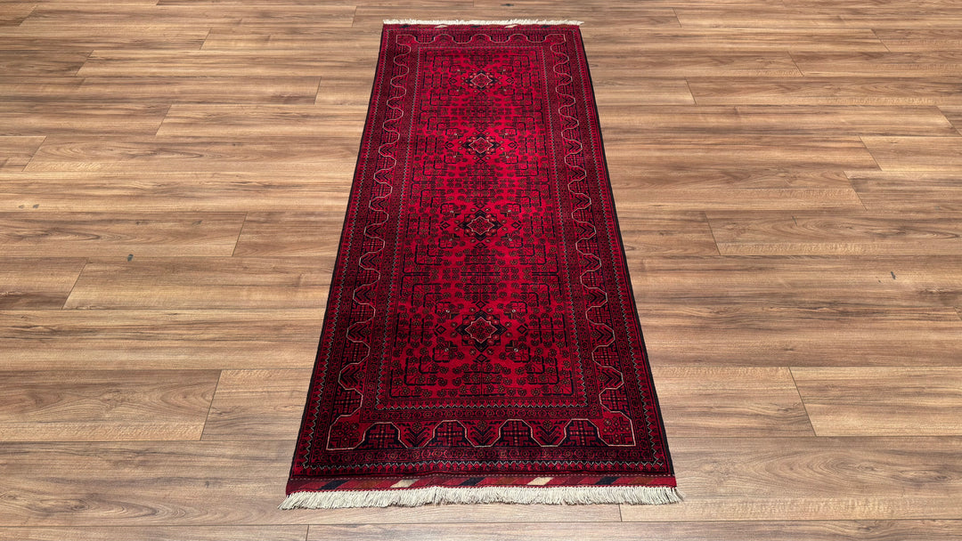 Afghan Carpet Runner Bilcik Original Hand Woven Vegetable Dyed Wool 0.79x200 1.58 Square Meters - 2x6 ft