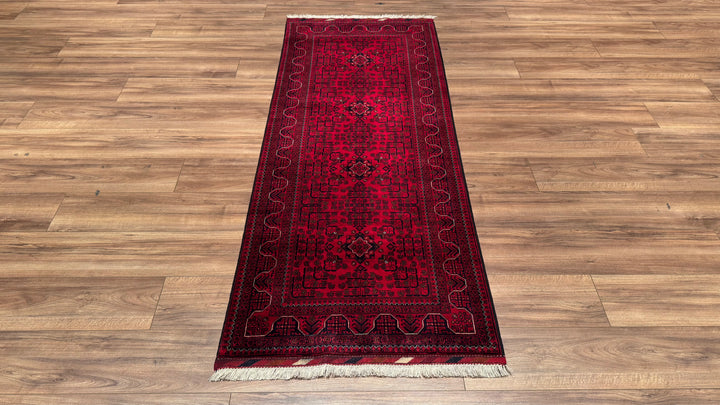 Afghan Carpet Runner Bilcik Original Hand Woven Vegetable Dyed Wool 0.79x200 1.58 Square Meters - 2x6 ft