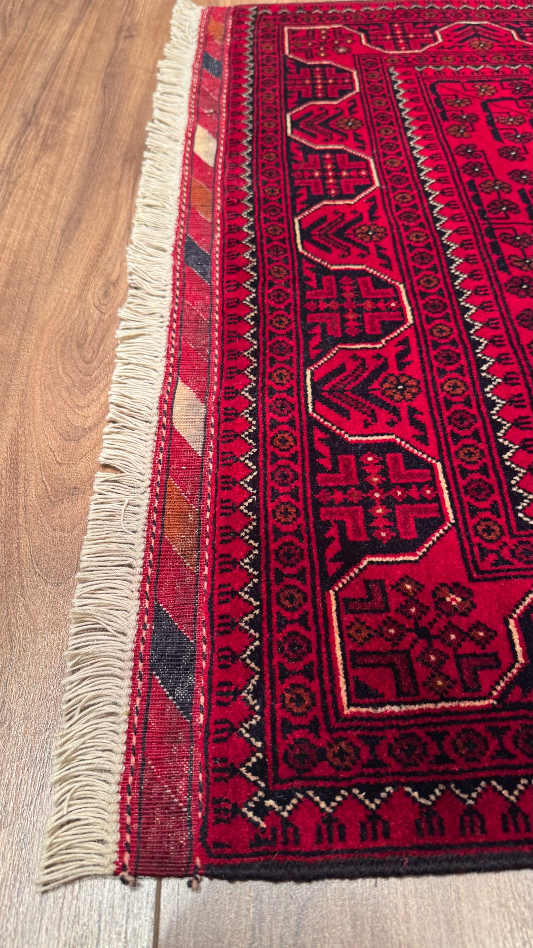 Afghan Carpet Runner Bilcik Original Hand Woven Vegetable Dyed Wool 0.79x200 1.58 Square Meters - 2x6 ft