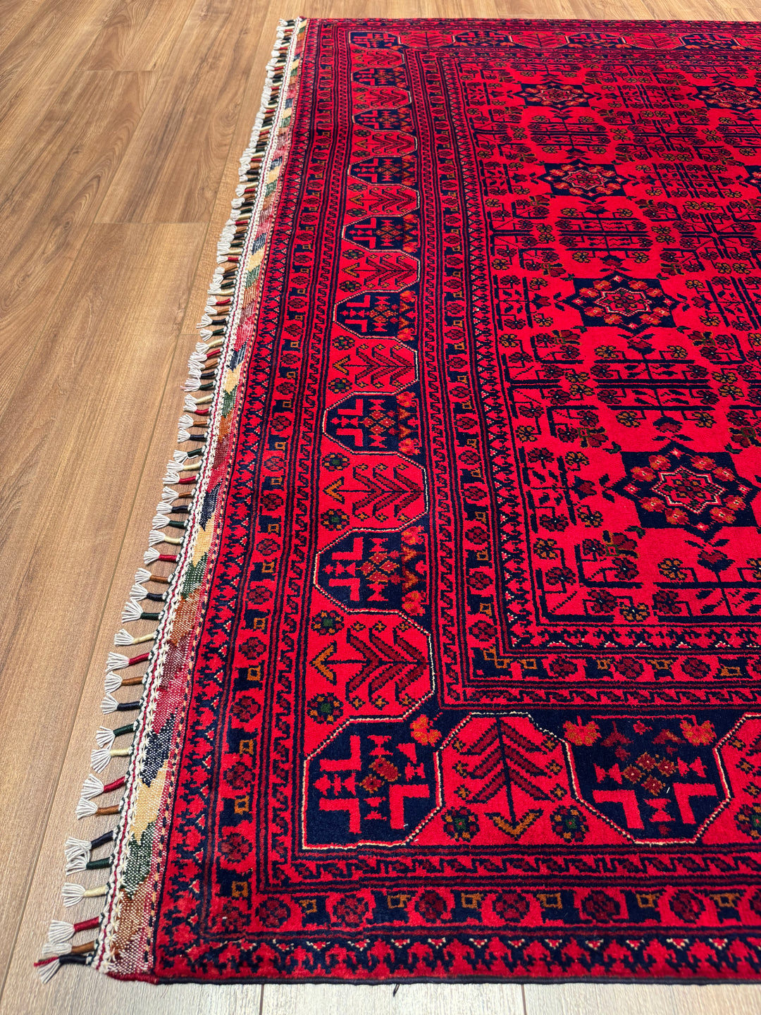 Afghan Rug Hamyap Original Handwoven Root Dyed Wool 197x290 cm 5.71 Square Meters - 6x9 ft
