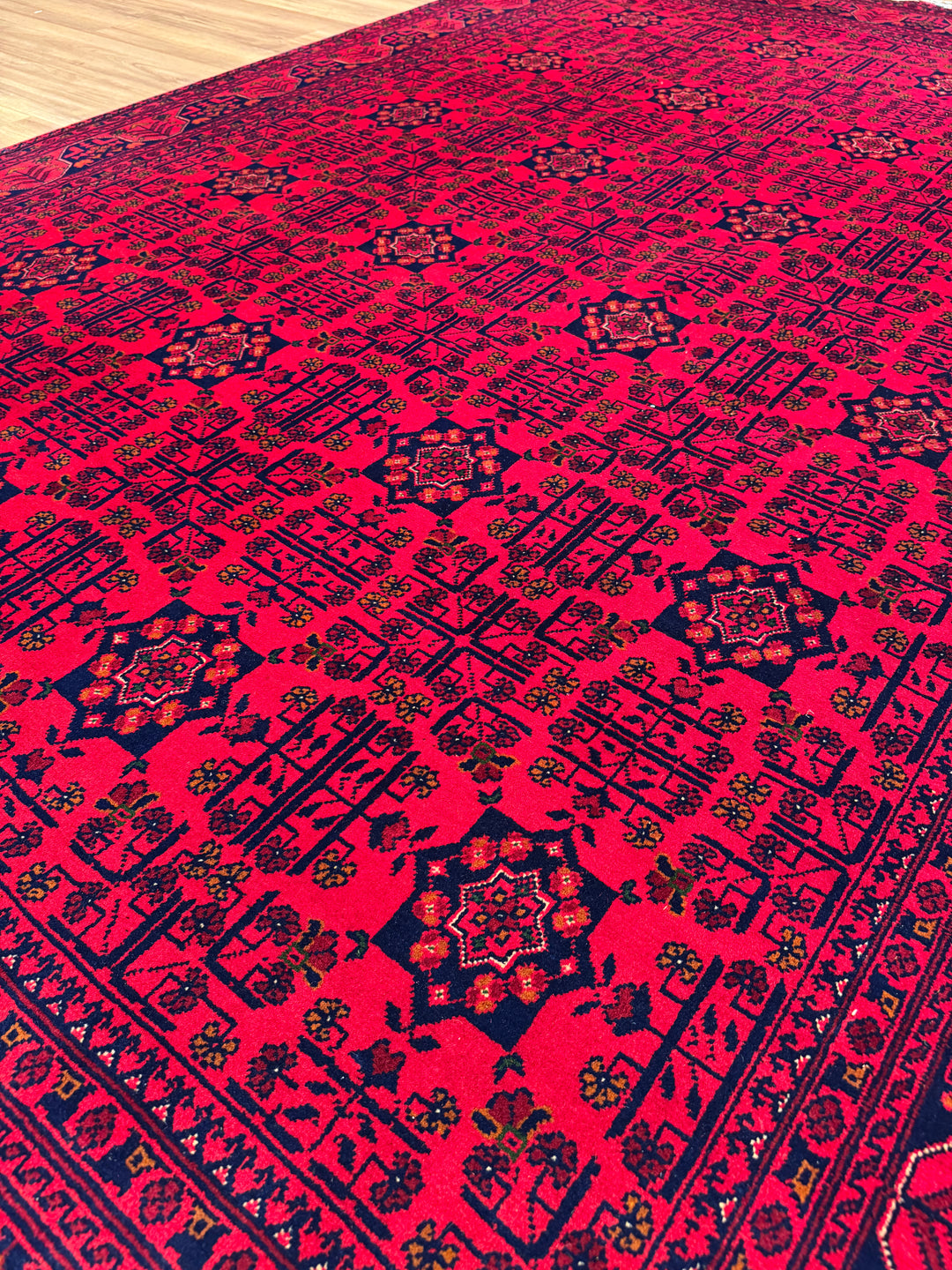 Afghan Rug Hamyap Original Handwoven Root Dyed Wool 197x290 cm 5.71 Square Meters - 6x9 ft