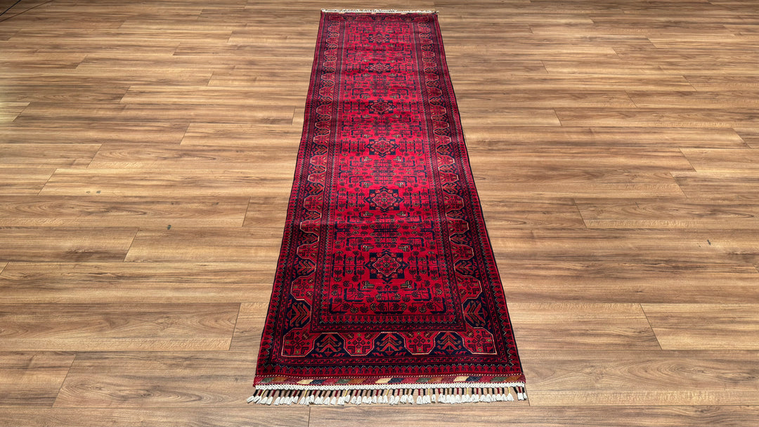 Afghan Carpet Hamyap Runner Original Hand Woven Vegetable Dyed Wool 0.80x292 2.34 Square Meters - 2x10 ft