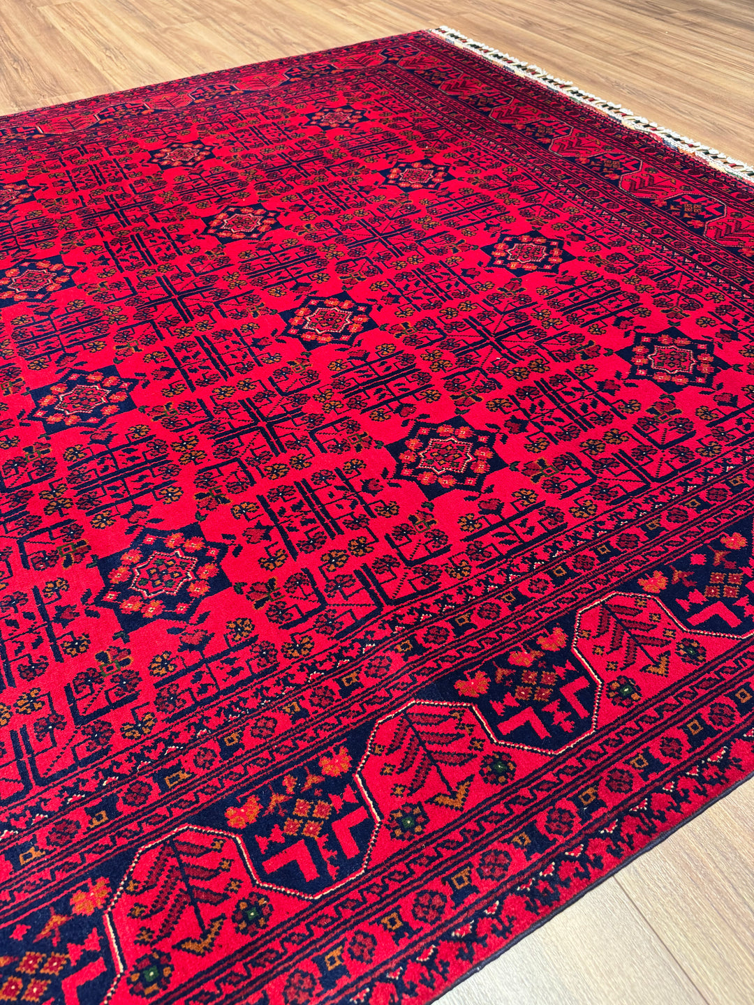 Afghan Rug Hamyap Original Handwoven Root Dyed Wool 197x290 cm 5.71 Square Meters - 6x9 ft
