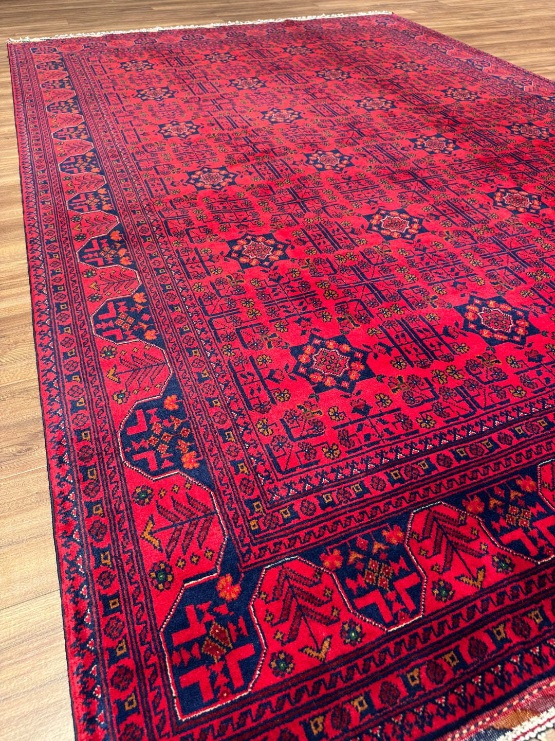 Afghan Rug Hamyap Original Handwoven Root Dyed Wool 197x290 cm 5.71 Square Meters - 6x9 ft