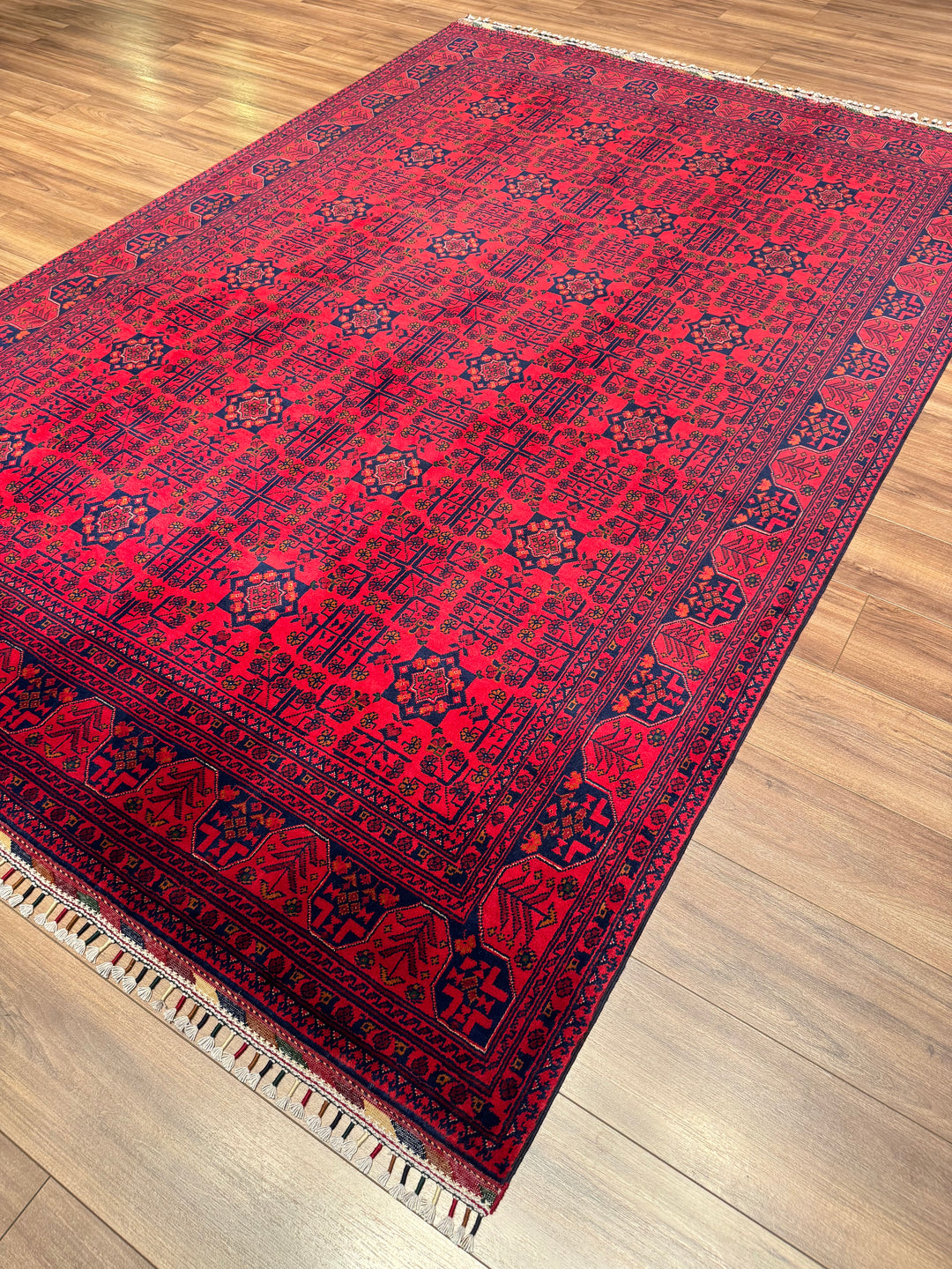 Afghan Rug Hamyap Original Handwoven Root Dyed Wool 197x290 cm 5.71 Square Meters - 6x9 ft