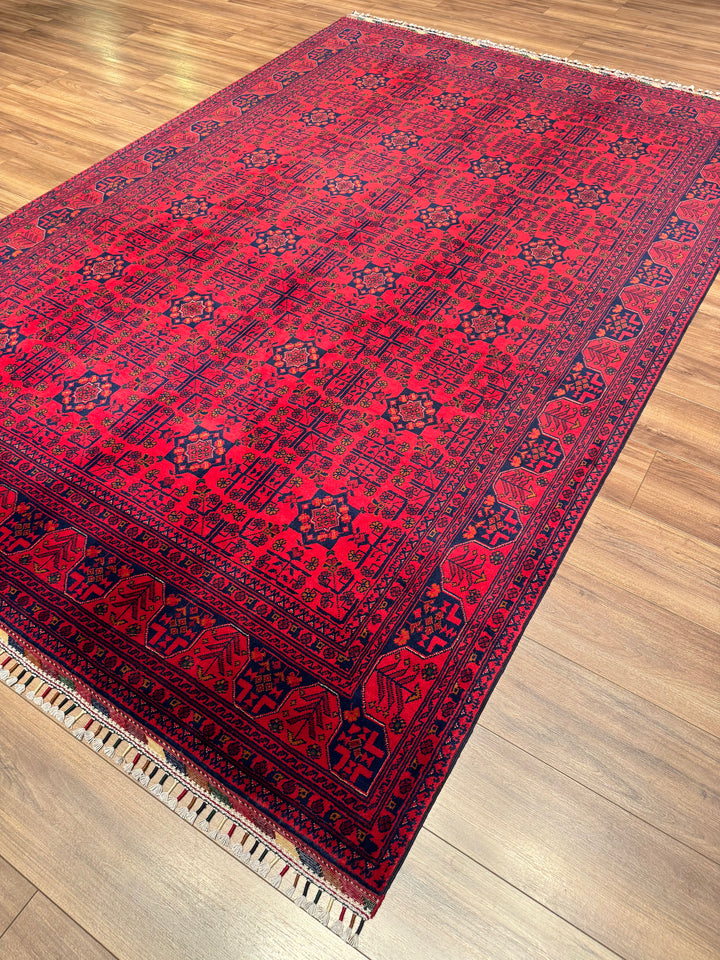 Afghan Rug Hamyap Original Handwoven Root Dyed Wool 197x290 cm 5.71 Square Meters - 6x9 ft