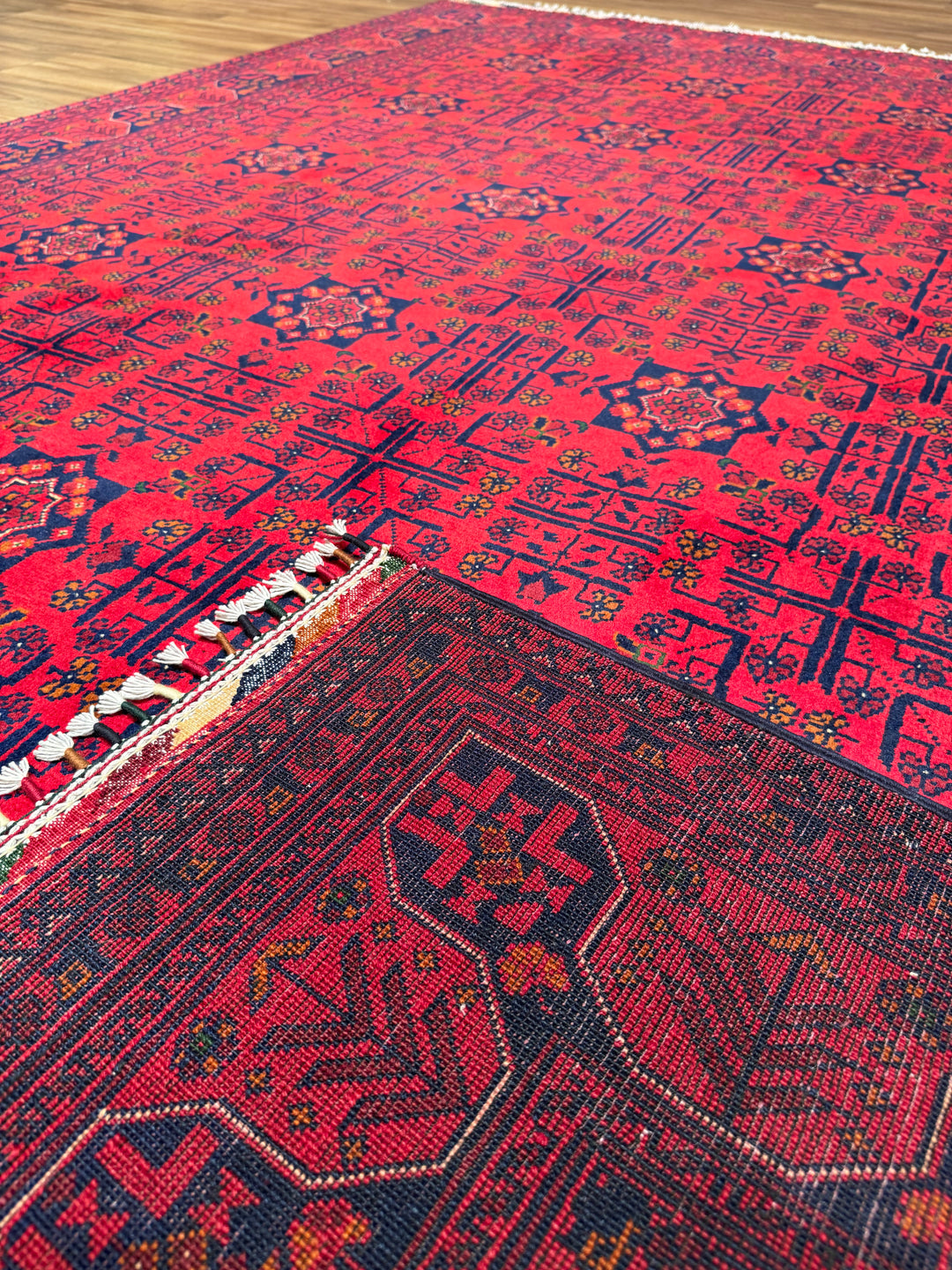 Afghan Rug Hamyap Original Handwoven Root Dyed Wool 197x290 cm 5.71 Square Meters - 6x9 ft