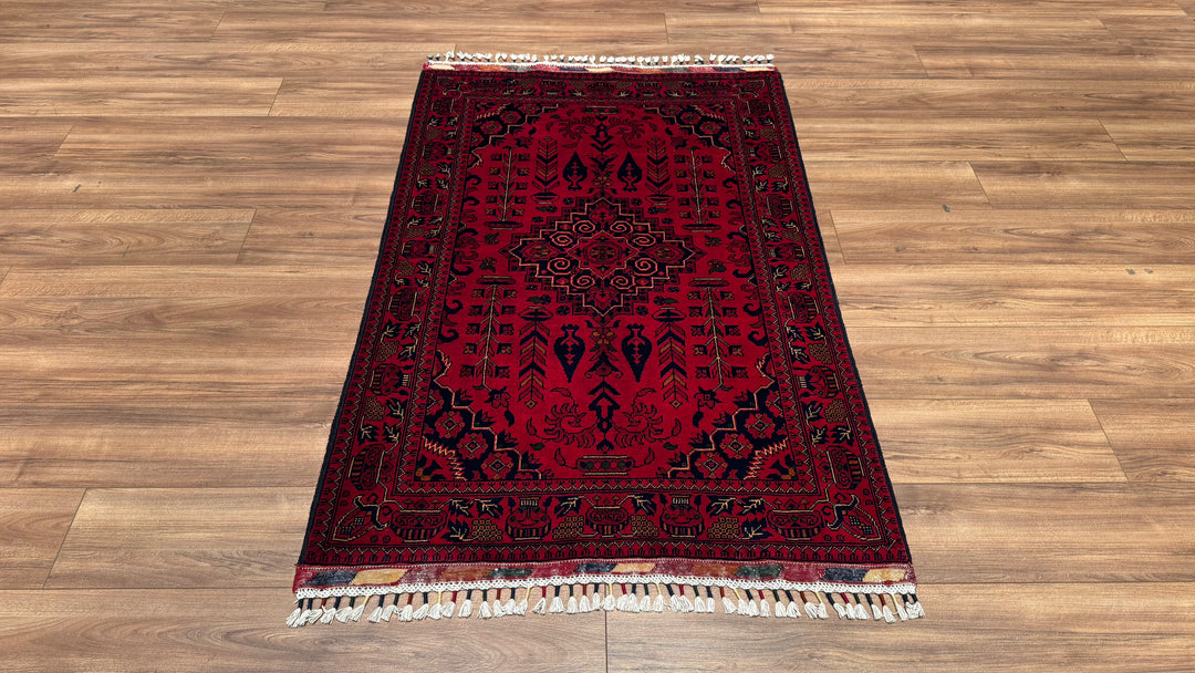 Afghan Carpet Hamyap Original Hand Woven Vegetable Dyed Wool 100x152 1.52 Square Meters - 3x5 ft