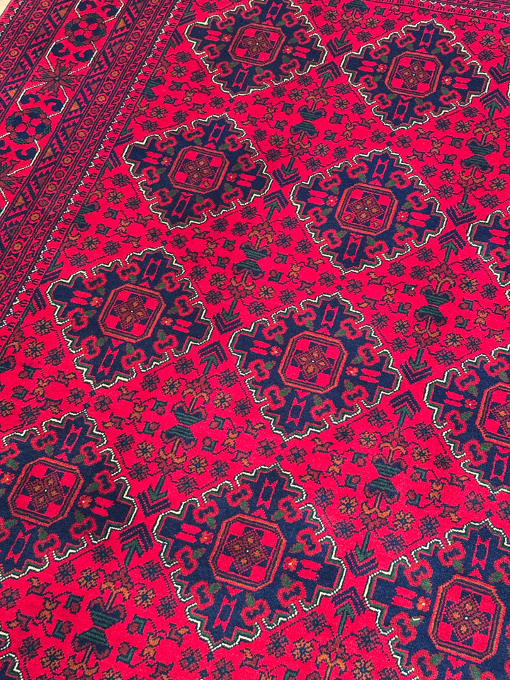 Afghan Rug Hamyap Original Handwoven Root Dyed Wool 194x290 cm 5.63 Square Meters - 6x9 ft