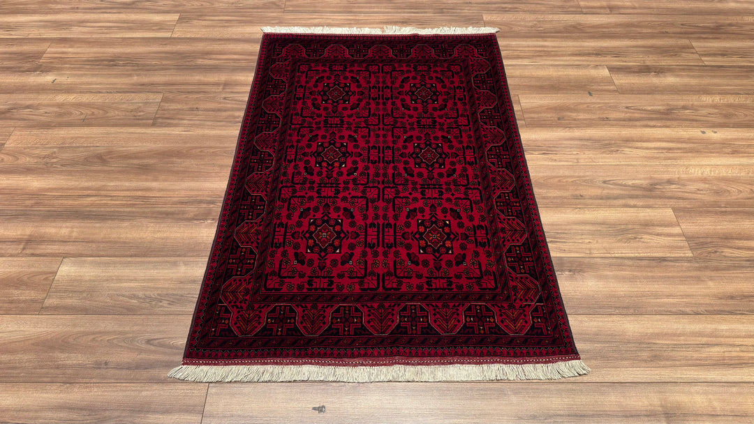 Afgan Halısı Bilcik Orjinal El Dokuması Kök Boya Yün 100x148 1.48 Metrekare - 3x5 ft