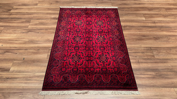 Afghan Carpet Bilcik Original Hand Woven Vegetable Dyed Wool 100x148 1.48 Square Meters - 3x5 ft