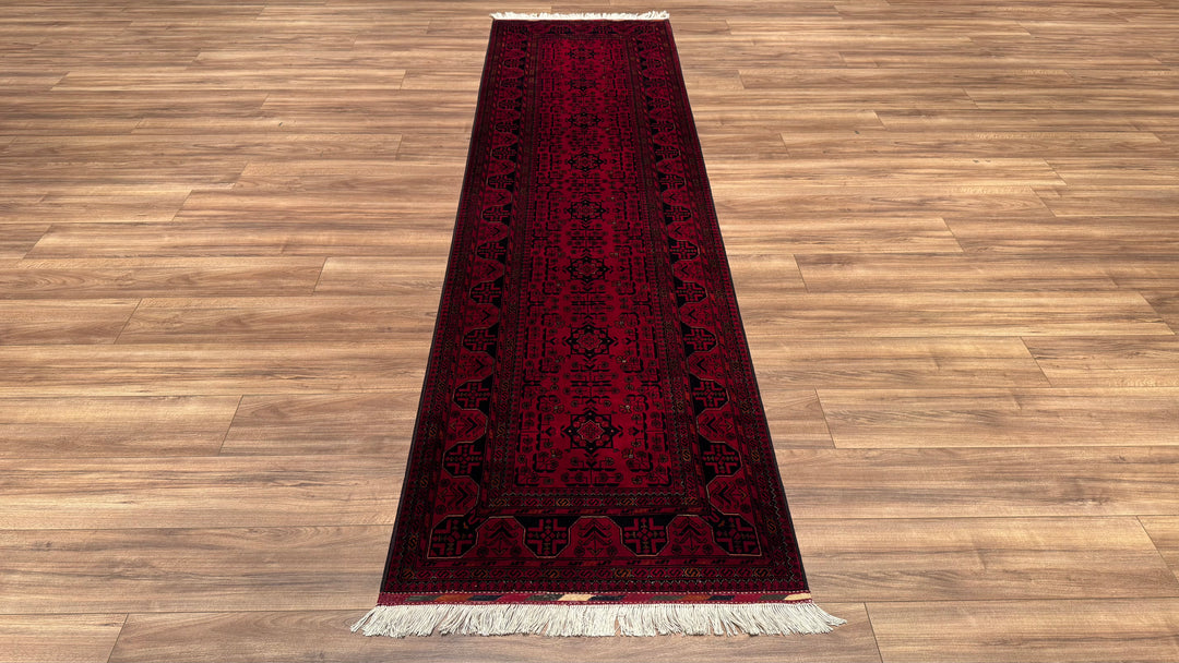 Afghan Carpet Runner Bilcik Original Hand Woven Vegetable Dyed Wool 0.81x303 2.45 Square Meters - 2x10 ft