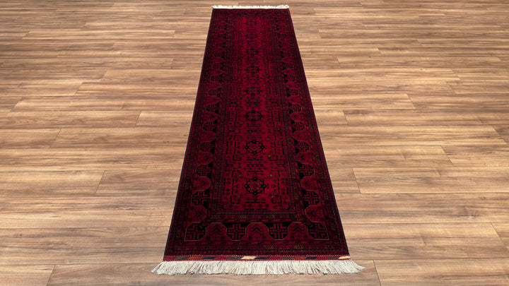 Afghan Carpet Runner Bilcik Original Hand Woven Vegetable Dyed Wool 0.81x303 2.45 Square Meters - 2x10 ft