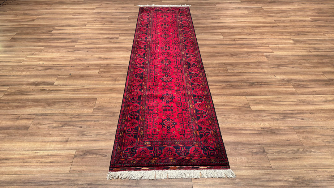 Afghan Carpet Runner Bilcik Original Hand Woven Vegetable Dyed Wool 0.81x303 2.45 Square Meters - 2x10 ft