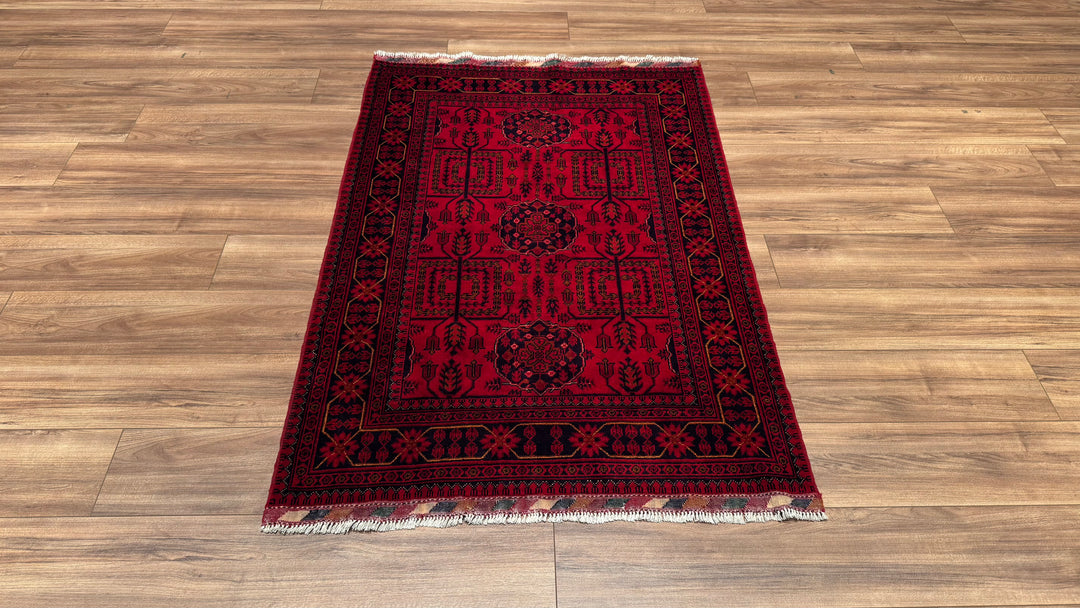 Afgan Halısı Hamyap Orjinal El Dokuması Kök Boya Yün 108x152 1.64 Metrekare - 3x5 ft