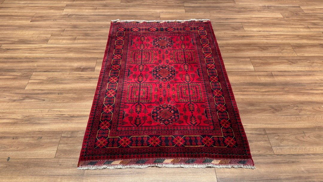 Afgan Halısı Hamyap Orjinal El Dokuması Kök Boya Yün 108x152 1.64 Metrekare - 3x5 ft