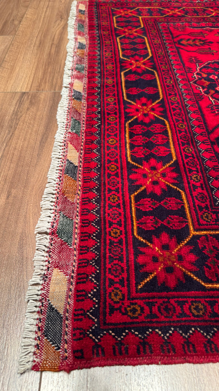 Afghan Carpet Hamyap Original Hand Woven Vegetable Dyed Wool 108x152 1.64 Square Meters - 3x5 ft