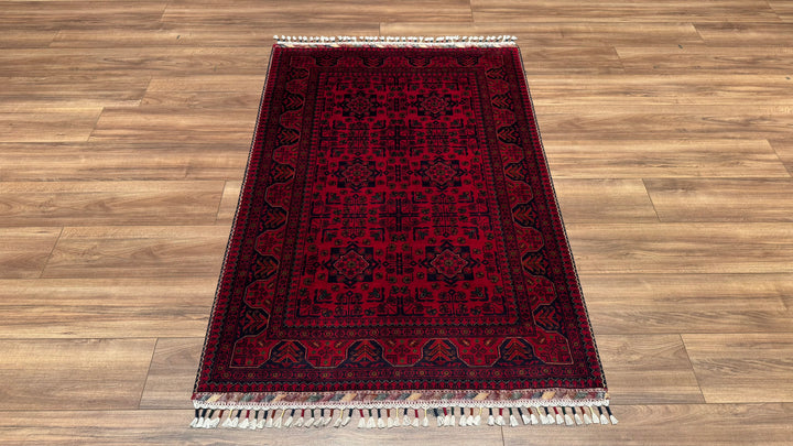 Afghan Carpet Hamyap Original Hand Woven Vegetable Dyed Wool 0.99x148 1.47 Square Meters - 3x5 ft