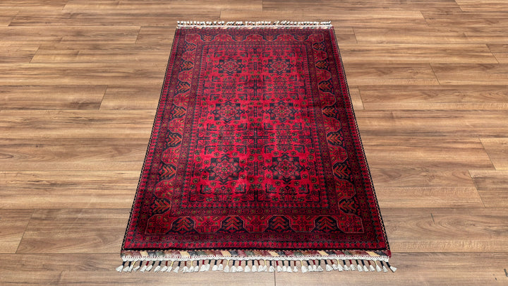 Afghan Carpet Hamyap Original Hand Woven Vegetable Dyed Wool 0.99x148 1.47 Square Meters - 3x5 ft