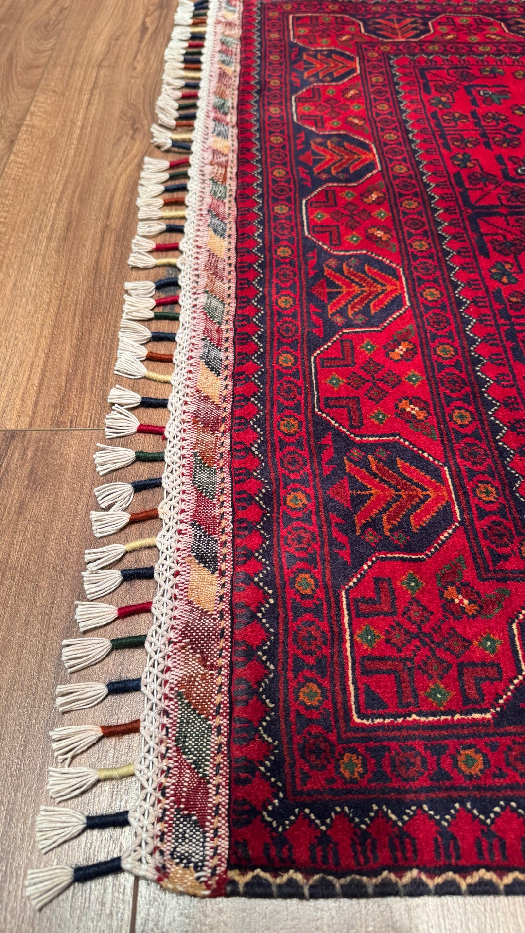 Afghan Carpet Hamyap Original Hand Woven Vegetable Dyed Wool 0.99x148 1.47 Square Meters - 3x5 ft