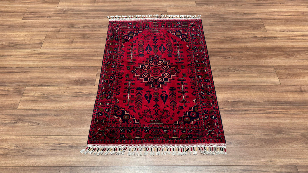 Afghan Carpet Hamyap Original Hand Woven Vegetable Dyed Wool 0.85x120 1.02 Square Meters - 2x4 ft