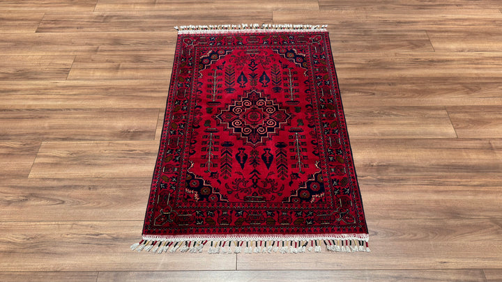 Afghan Carpet Hamyap Original Hand Woven Vegetable Dyed Wool 0.85x120 1.02 Square Meters - 2x4 ft