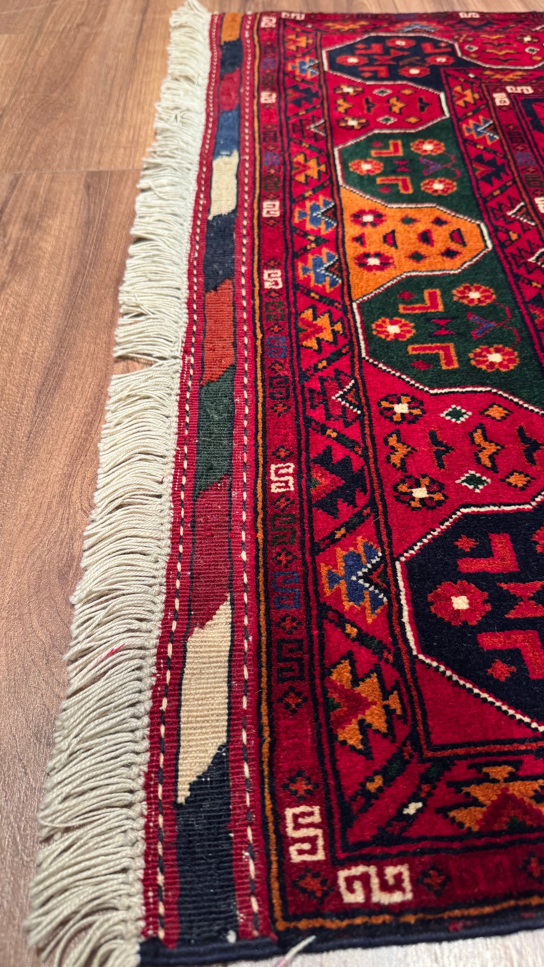 Afghan Carpet Runner Bilcik Original Hand Woven Vegetable Dyed Wool 0.77x339 2.61 Square Meters - 2x11 ft